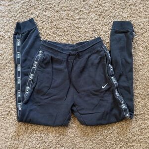 Nike Women’s Black Drawstring Sweatpants with Nike Down Legs